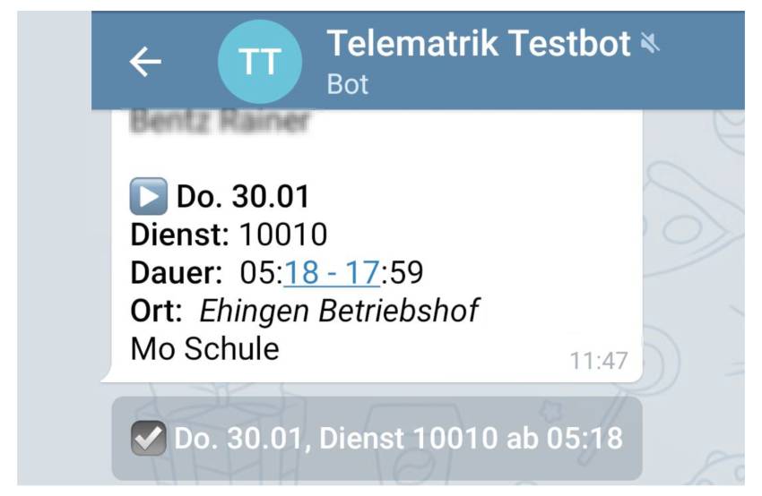 Dienstantrittskontrolle über Social-Media-APP